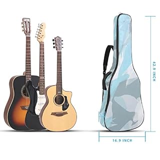 Housse imperméable pour guitare acoustique avec double bandoulière et poche Motif champignons, Multicolore 05, 42.9×16… - Les Beatles, Paul McCartney, John Lennon, RIngo Starr, George Harrison Housse imperméable pour guitare acoustique avec double bandoulière et poche Motif champignons, Multicolore 05, 42.9x16… – Image 5