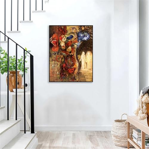 Poster Célèbre Impression sur Toile Odilon Redon Apparition Tableau Prêt à Suspendre