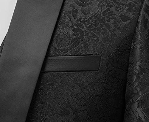 MOGU Mens 2 Piece Suit Slim Fit Shawl Lapel Tuxedo for Daily Business Wedding Party (Suit Jacket + Pants)3