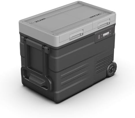 UD45 12V Car Refrigerator,Dual Zone Car Fridge with Wheels,42QT(4...