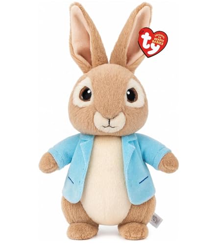 TY Peter Rabbit Beanie 25cm Soft Plush Toy Teddy – Collectible Stuffed Cuddly Plushies for Kids – Cute Soft Toys Gift