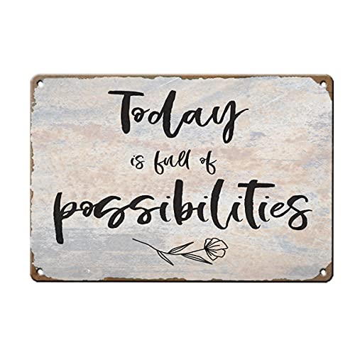 Positive Quotes Tin Signs Possibility Words Motivational Wall Art For Home Office Metal Signs Bars Club Vintage Inspirational Decorative Signs #TOP2