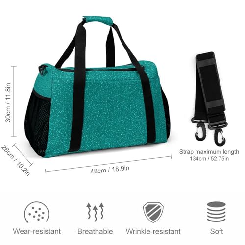 Lightweight Portable Travel Bags Teal Turquoise Glitter for Women and Men Fitness, Fishing, Hiking, Outdoor Sports, Camping, Casual Daily Use2