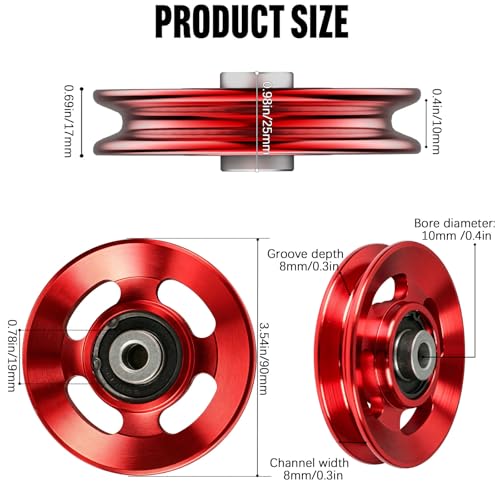 12pcs 90mm Aluminum Pulleys Wheel For Cable Machine Home Gym Equipment by BESTEEL - Used condition - Image 2