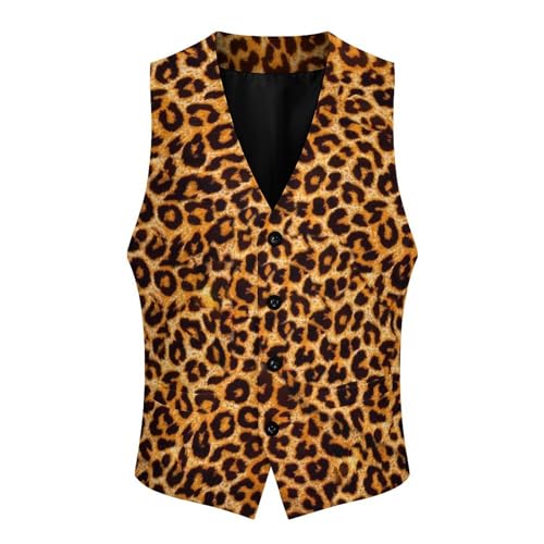 Animal Leopard Print Funny Men's Formal Suit Vest Casual Business Dress Waistcoat Printed Vest Slim Fit3