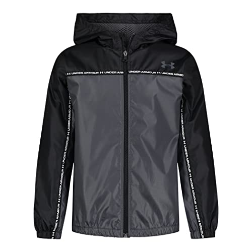 Under Armour Boys' Windbreaker, Zip-Up Jacket, Water Repellent And Windproof, Pitch Gray Taping Large #TOP12