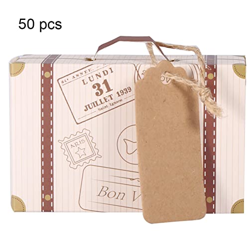 Yosoo Mini mala, conjunto de 50 peças/caixa de presente portátil de papelão para festa de casamento,
