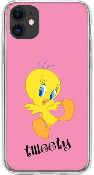 Skinit Clear Phone Case Compatible with iPhone 11 - Officially Licensed Looney Tunes Tweety Pinky Design