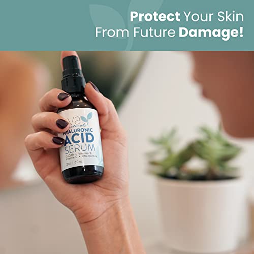 Eva Naturals Pure Hyaluronic Acid Serum For Face - Anti Aging Facial Serum Formula For Wrinkles - Hydrating Serum For Face And Dry Skin - Pairs With Vitamin C Serum & Retinol Serum (2 Oz) (2 Pack) #TOP6