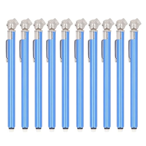 10 uds. de manómetro para neumáticos de lápiz, medidor de presión de neumáticos con 3 rangos y 4 caras, cuerpo de acero inoxidable para automóviles, bicicletas, camiones y SUVs