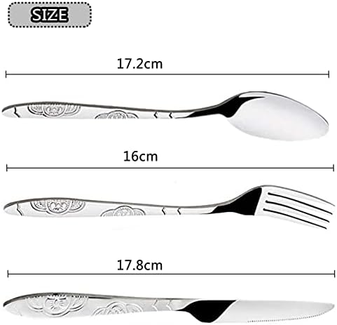 Acehome Cutlery Set with Portable Pouch Case, Stainless Steel Flatware Camping Utensil Set with Neoprene Bag for Outdoor Travel Picnic Office School Lunch Box (3 Pcs Rose Red)