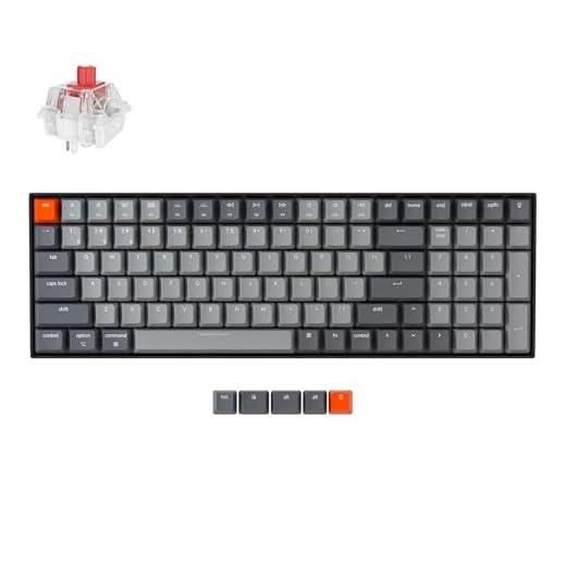 Keychron K4 96% Layout 100 Keys Wireless Bluetooth 5.1/Wired USB Mechanical Gaming Keyboard with Gateron G Pro Red Switch White LED Backlight N-Key Rollover for Mac Windows PC-Version 2