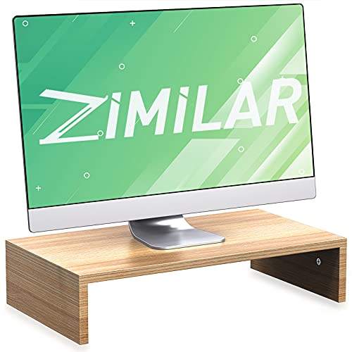 Zimilar Monitor Stand Riser, Wood Monitor Riser for Screen, PC, Laptop, Desktop, Printer, 16.5inch Premium Computer Stand Riser for Home & Office Desk