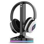 2.4GHz Wireless Gaming Headset for PS5/4,Switch,Lossless Audio & Bluetooth 6.0 Gaming Headphones with Flip Noise Canceling Mic,40+Hr Battery, Gamer Headset with RGB Charging Dock for Laptop, PC, Xbox
