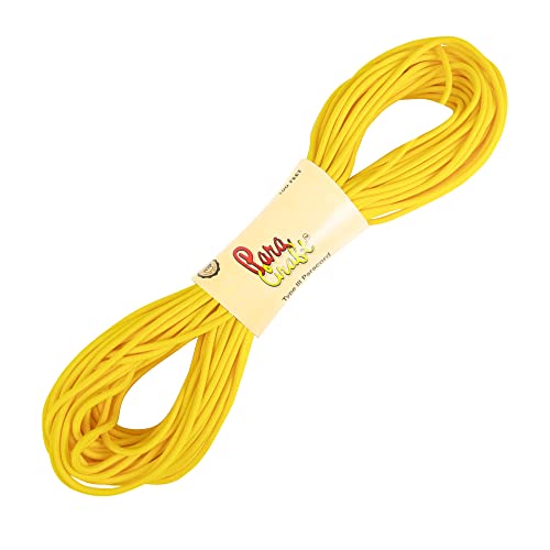 Image of 550 para Cord Parachute Survival Cord Rope Spec Type III 7 Strand Paracord Rope, Military Grade Nylon 4mm Diameter (Yellow, 10)