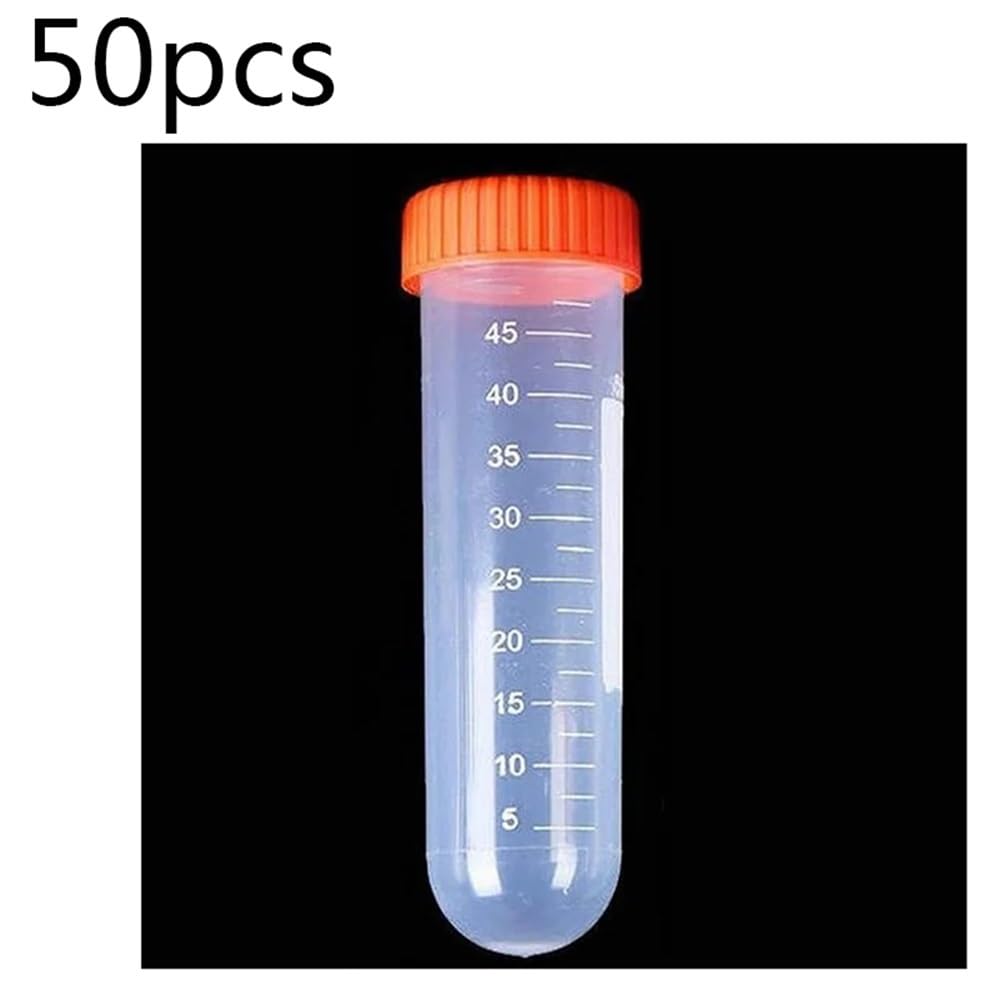 Attrezzature e forniture di laboratorio 50 pezzi/lotto ml provetta for centrifuga in plastica trasparente PP fondo tondo con tappo a vite fiale di