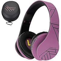 PowerLocus P2 – Auriculares Bluetooth inalambricos de Diadema Cascos Plegables, Casco Bluetooth con Sonido Estéreo Micro SD/TF, FM con micrófono y Audio Cable para iPhone/Samsung/iPad/PC (Púrpura)
