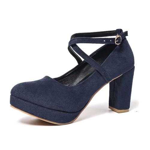 Chaussures de danse avec sangle croisée et talon bloc antidérapant