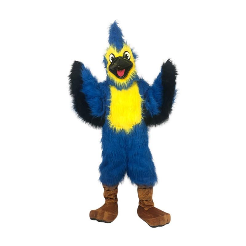 Blue Hairy Eagle Mascot Costume Funny Cartoon Fancy Dress