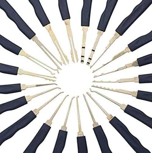 Listers 24Pcs Lock Pick Set24 Piece with 1 Clear Practice and Training Locks Multitool Set - Stainless Steel, Set for Beginners and Credit Card Lock Pick Tool Kit, Lockpick Training Kit, Grey