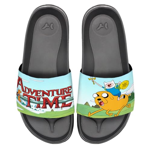 Popfunk Adventure Time Finn and Jake Charge Unisex Adult Slides Adjustable Flip Flop Sandals Officially Licensed Hypd Slydr Switch™