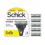 Schick Hydro Ultra Sensitive Razor Refills for Men | Includes 5 Razor Blades Refills, Shaving Blades for Men, 5ct