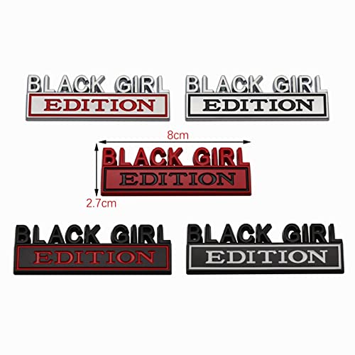 Image of 2Pc Black Girl Edition Emblem 3D Fender Badge Car Truck Decal Fit for Car Truck SUV (Black White)