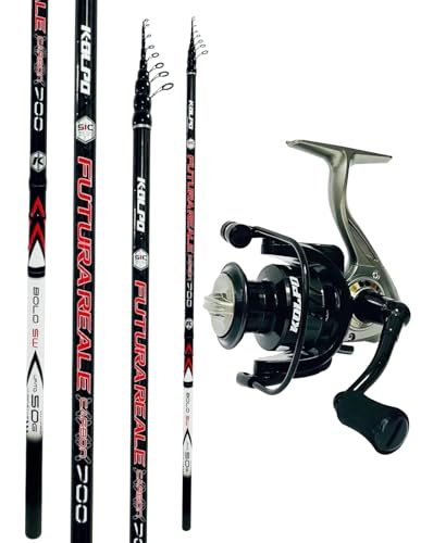 kolpo combo pesca bolognese 7 mt in carbonio spiralato con