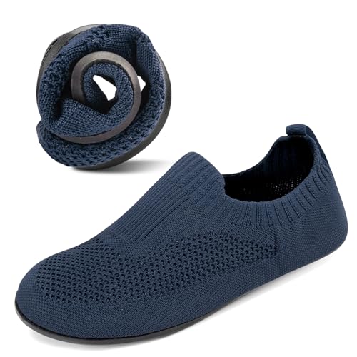 KOWAYI Chaussons Homme Antidérapantes Pantoufles Atmungsaktiv Confort d'intérieur Slippers Semelle en Caoutchouc Unisex Maison Chaussures-SHLAN-37