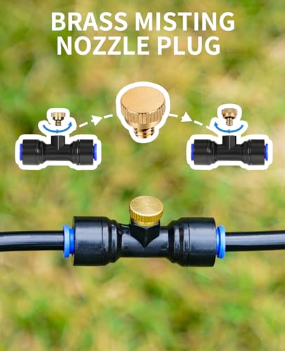 homenote 10 Pack Brass Misting Nozzle Plug for Outdoor Cooling System