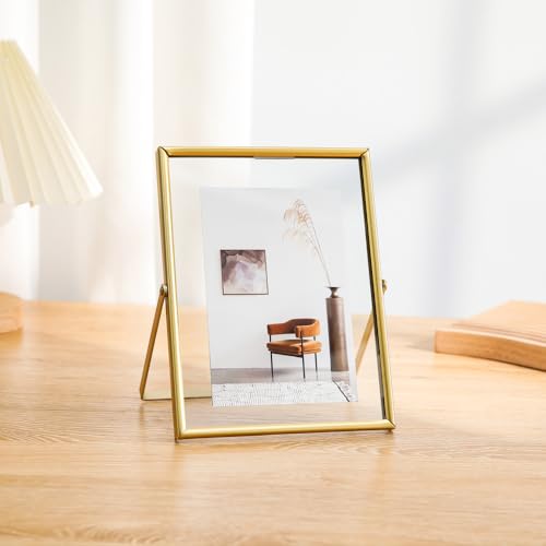 Image of Penny Wise | Trending Slim Gold Metal Photo Frame | Durable & Tarnish Resistant Gold | Eco Friendly Metal | Classy Looking Desk Accessory | Home & Office Decor | Single Piece (8x10 Inches V)