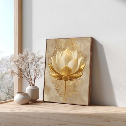 Maison Decor Sans Cadre Lotus Zen Doré pour habiller vos murs - 5