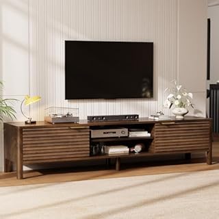 IKALIFE Wooden TV Stand Cabinet - 180cm Long TV Unit With Storage And Adjustable Shelves, Television Console Table for TVs up to 80 inch, Media Entertainment Center For Living Room Bedroom, Walnut