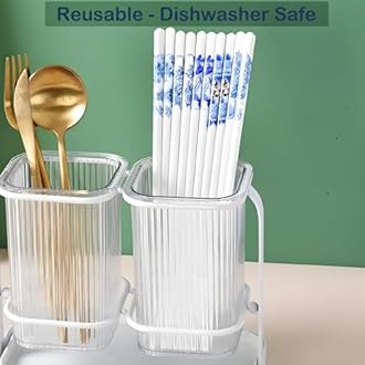 Ceramic Chopsticks - Reusable Chopsticks Dishwasher Safe, 9.5 Inches (Blue and White 5PC Ceramic)