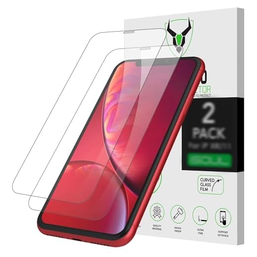 [2-pack] skärmskydd för iPhone 11 och iPhone XR 15 cm, härdat glasfilm, film 9 h HD 6,1-tums iSOUL, [fodralvänlig] [enkel installation] okrossbart skydd för iPhone 11 [3D touch]