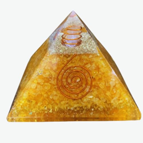 Magical Crystals Spiritual Healing Stones | Orgone Pyramid for Reiki Healing and Crystal Healing | Vastu Correction, Meditation, Wealth & Prosperity (Citrine Spiral)