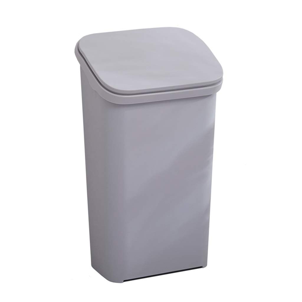 Portable Large 20L Trash Can Plastic Press Type Sealed Rectangular Storage Bin with Lid Waste Paper Basket for Home Kitchen Office Can Recycler (Color : White) (White)