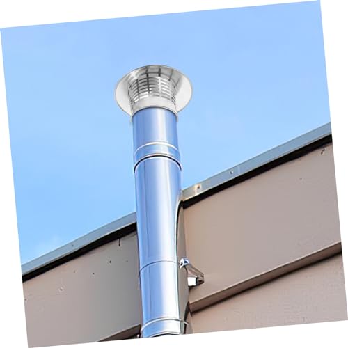 KICHOUSE Chimney Rain Cap Roof Vent Cover Weatherproof Protector for Ducting and Smoke Tubes Outdoor Chimney Flue Cowl Rainproof Cover Fits Pipes - Thumbnail 4