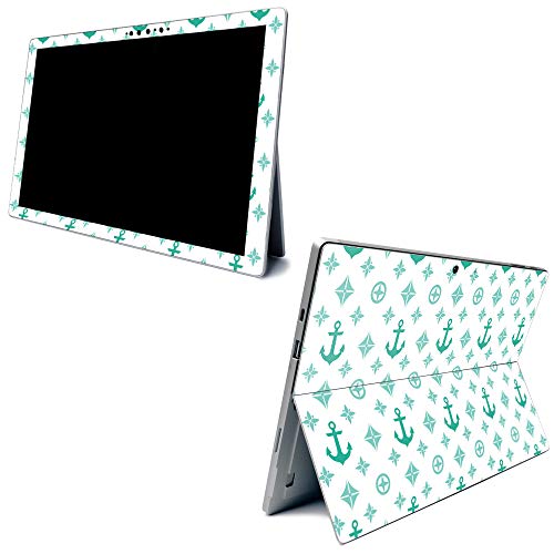 Image of MightySkins Carbon Fiber Skin for Microsoft Surface Pro 7 - Teal Designer | Textured Carbon Fiber Finish | Easy to Apply, Remove, and Change Styles | Made in The USA