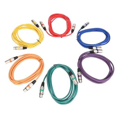 Câble XLR mâle à femelle lot de 6 pièces YWBL-WH câble de microphone 10 pieds