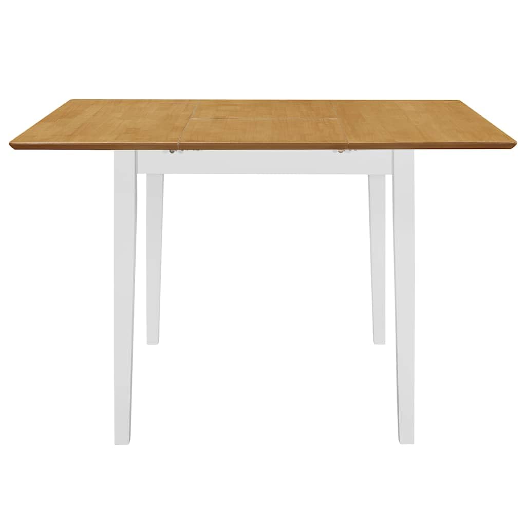 Juego de comedor extensible con 2 sillas, color blanco y marrón