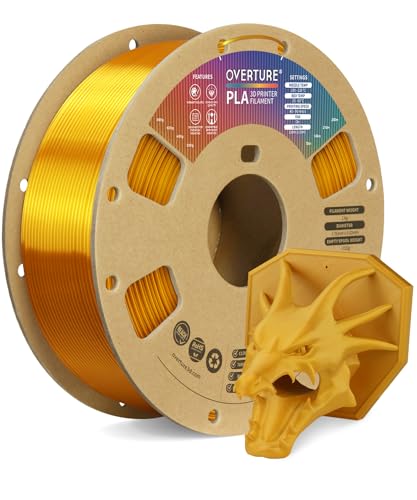 Image of OVERTURE PLA Filament 1.75mm, Neatly Wound 3D Printer Filament 1kg Spool (2.2lbs), Dimensional Accuracy + /- 0.02 mm, Fit Most FDM 3D Printers (Royal Gold)