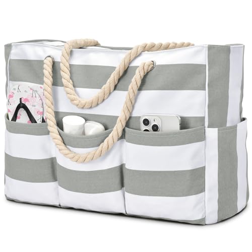 oscaurt Strandtasche Badetasche XXL Familie mit Vielen Fächern Tote Bag Shopper Tasche...