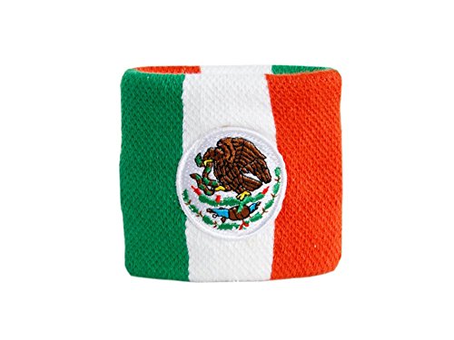 Flaggenfritze Schweißband Motiv Fahne/Flagge Mexiko, 2er Set + gratis Aufkleber