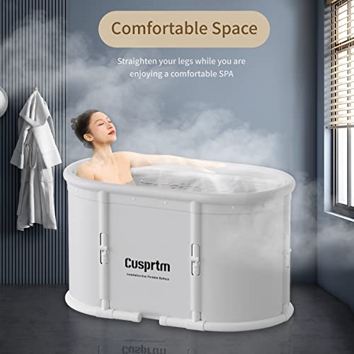 Cusprtm Portable Bathtub For Adults, Installation-Free Foldable Bathtub With Storage Bag, Ice Bath Tub Collapsible Bathtub, Thick Insulation Foam To Keep Temperature, Family Spa Soaking Tub #TOP2