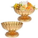 Gold Vases for Wedding Centerpieces Compote Bowl Vintage Flower Vase 4 Inch Small Metal Vase for Tables Party Decoration