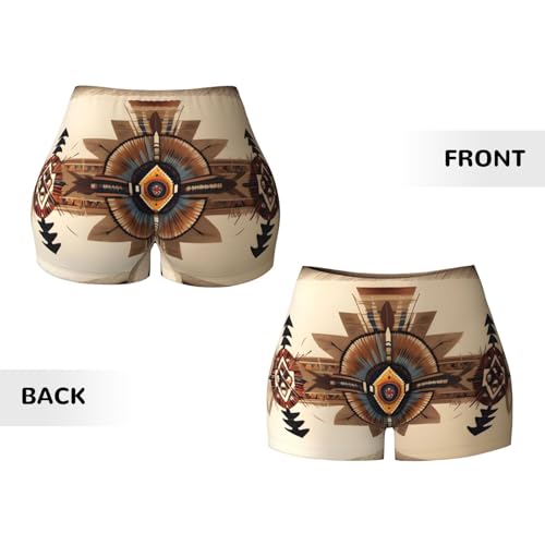 Native American Painting Pattern Sports Shorts, high Elastic Slim Fitness Pants, Suitable for Yoga/Leisure/Daily wear3
