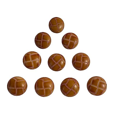 MMvolesy 10Pc Brown Plastic Resin Imitation Leather Buttons with Shank Sew On for Clothes Dress Coat Jeans Crafts 25mm 1 Inch Cover