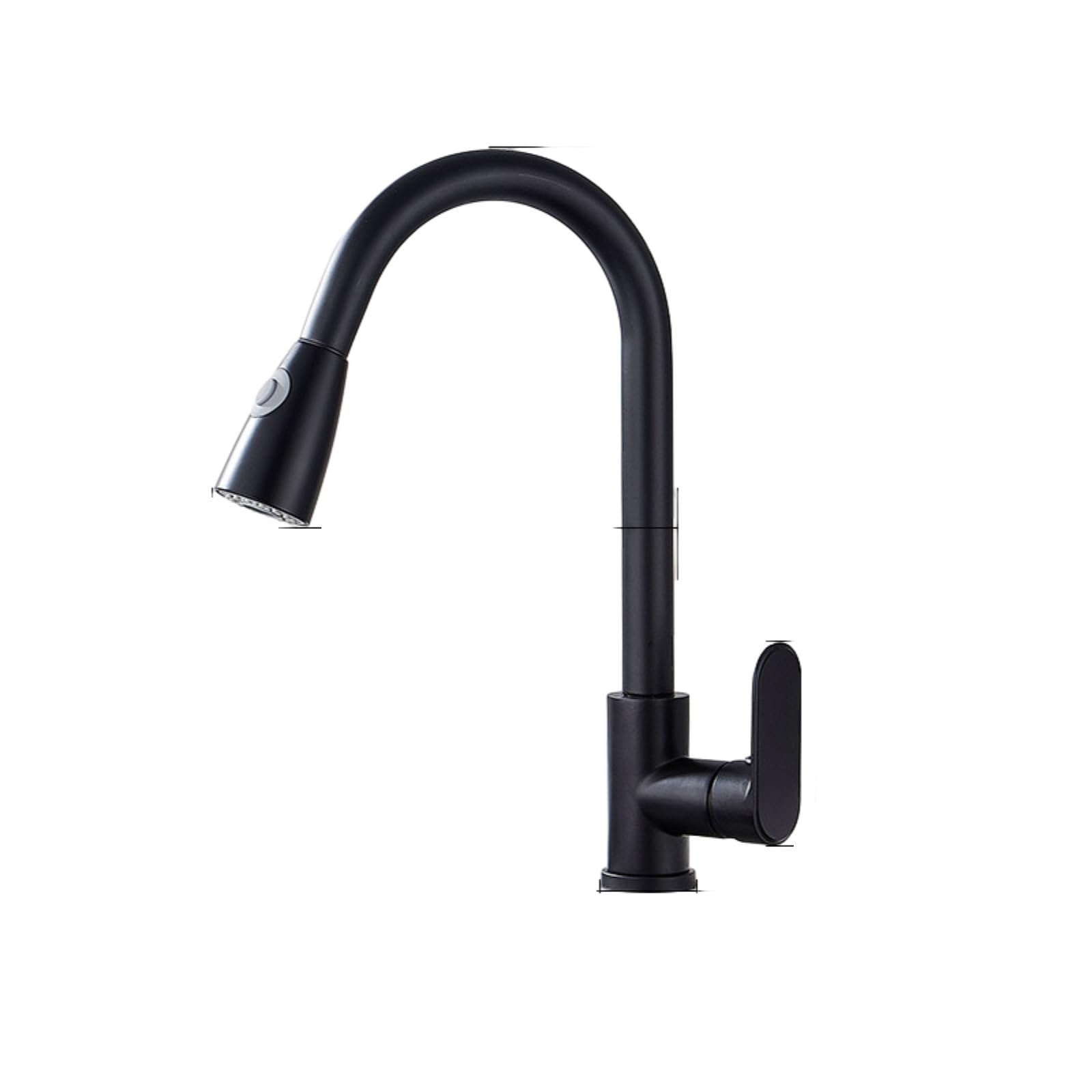 ZYCHSJXA Kitchen Mixer Tap Sink Hot and Cold Double Water Faucet Hidden Household Pull-Out Black Flat Tee