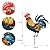 Pawatee Decorative Garden Stakes with Roosters Design,Ideal for Chicken Lovers for Yard Art, Outside, Patio, Outdoor Decor, Garden Decorations, Lawn Ornaments
